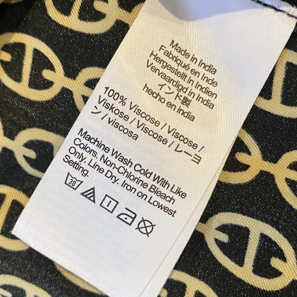 J. Crew Black and Gold Chain Button Down Shirt - Picture 3 of 4